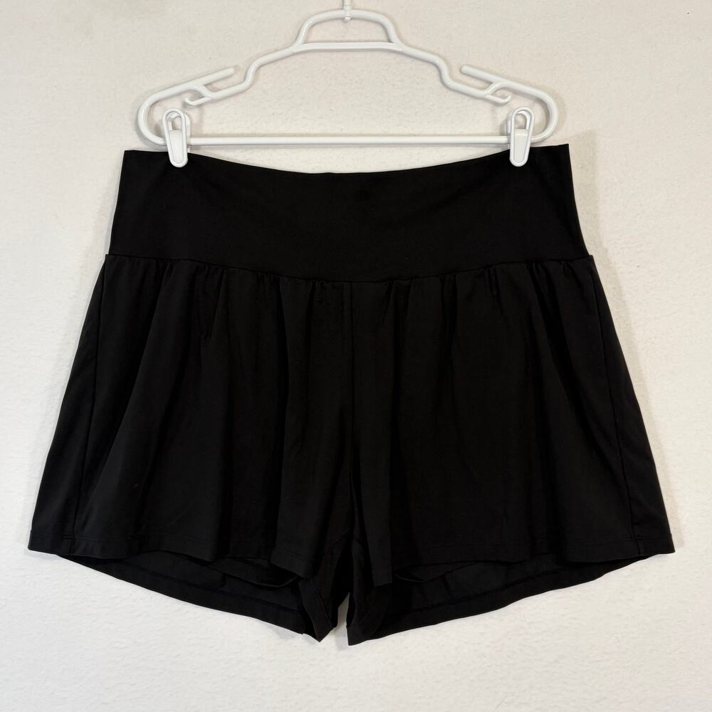 Halara Running Shorts Womens Plus 2X Longer Length Black Pull On Comfort Wear